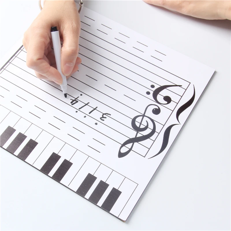 Music Grand Staff Dry Erase Magnetic Whiteboard With Dry Erase Marker Musical Notes Lapboard for Kids Students