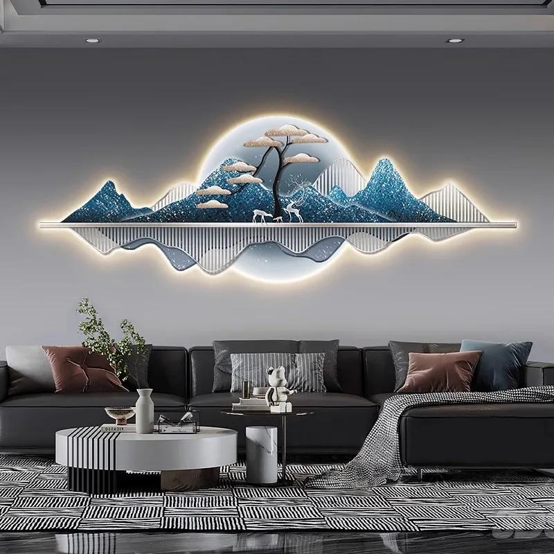 

Modern Nordic Landscape 3D Luminous Crystal LED Wall Lamp - Entrance/Corridor/Hallway/Living Room Hanging Mural Art Decor Light