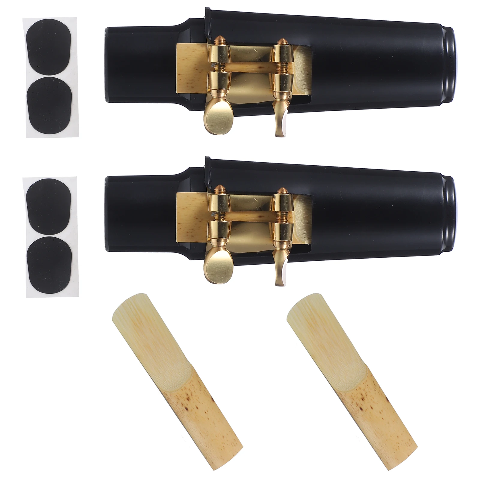 

2Sets Alto Saxophone Mouthpiece Cap Set Durable Bamboo Metal Plastic Materials for Sax Alto Sax Saxophone Wind Instrument Parts