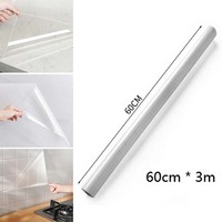60x300cm Transparent Kitchen Oil-proof Wall Sticker Heat-resistant Self-Adhesive Film Covering Removable Protective Film Shelf