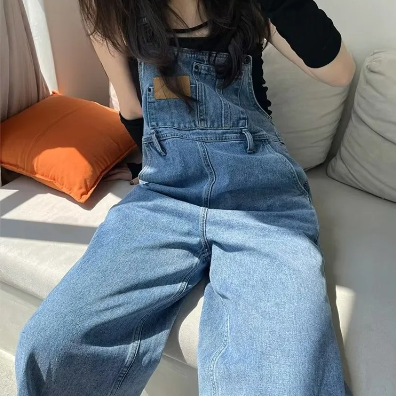 

White Jumpsuits Woman Occasion Corduroy Adults Contrasting Japanese Embroidered Yellows Student Reducing Denim Preppy Chic