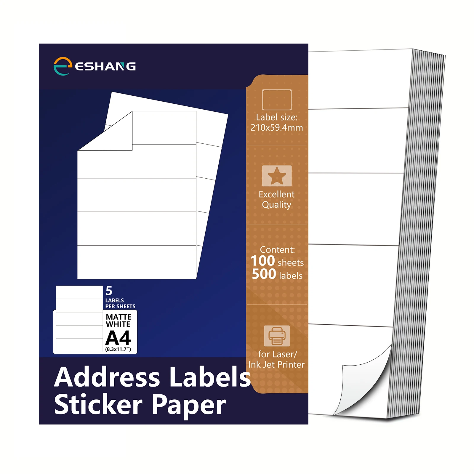 ESHANG Matte Self-Adhesive Shipping Labels for Laser And Inkjet Printers Compatible with Various Shipping Needs