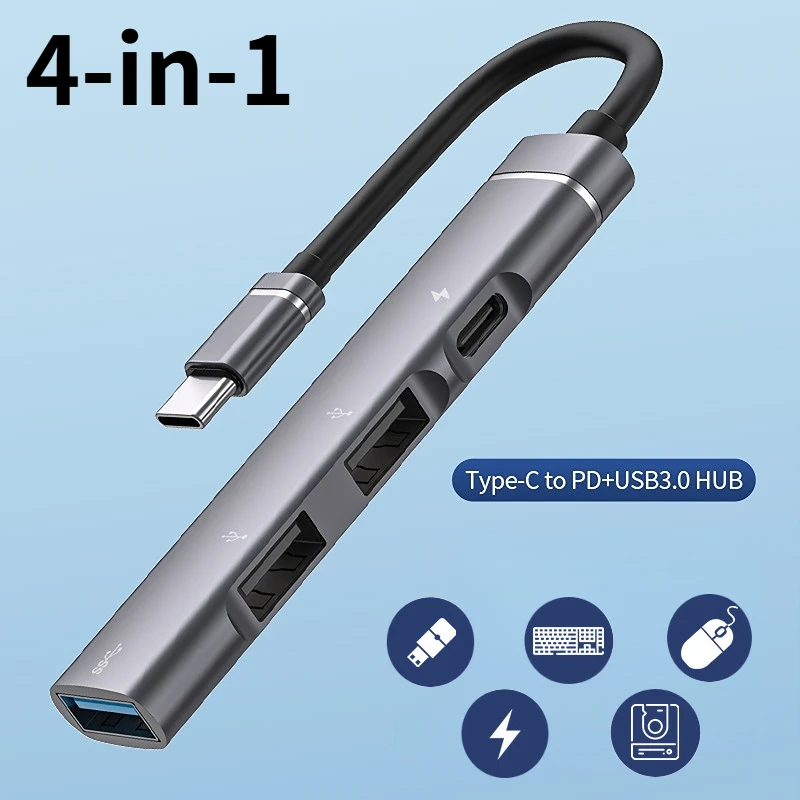 4 in 1 Typ-C HUB USB Splitter PD Lade OTG Adapter Datenübertragung Expander Docking Station Für Laptop PC Tablet Universal