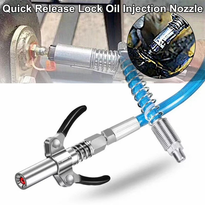 Heavy-Duty Quick Release Grease Coupler NPTI/8 10000 PSI Two Press Easy To Oil Grease Injector