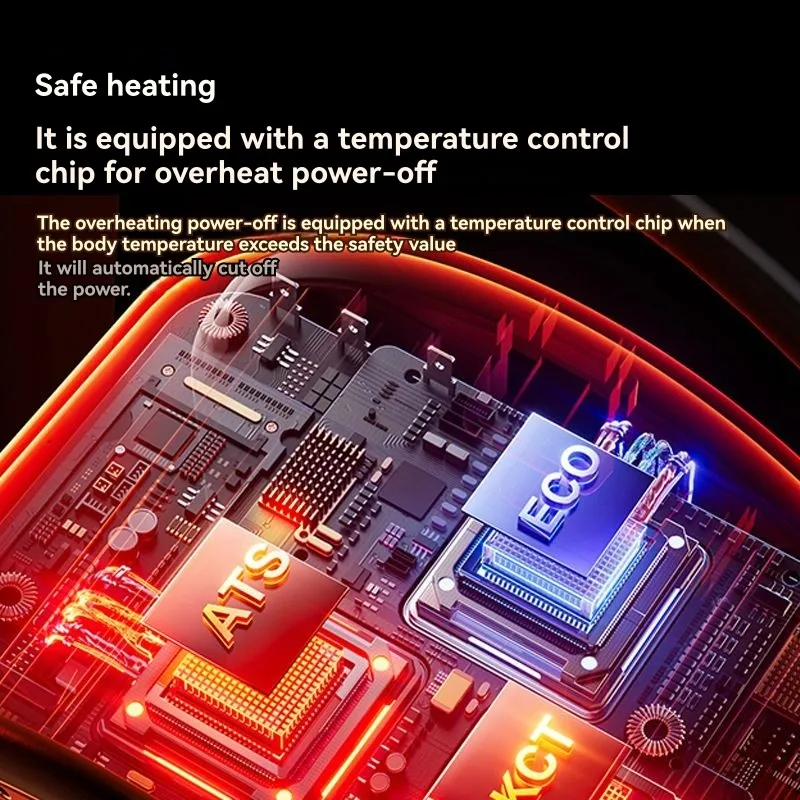 【PARTY】 سخان مكتب كهربائي مدمج محمول للمكتب، حماية من الحرارة الزائدة، تصميم قابس أمريكي موفر للطاقة