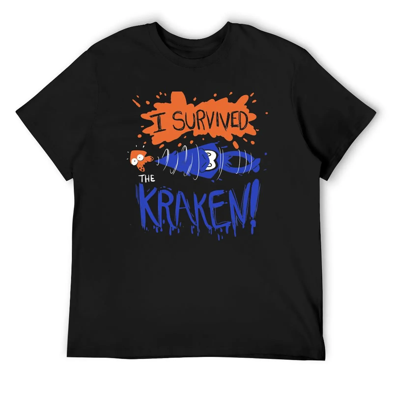 I Survived the Kraken! T-Shirt baggy shirts heavyweights rapper graphic tees shirts graphic tee men