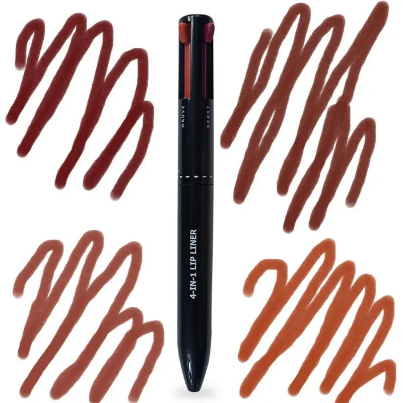 Travel 4 In 1 Makeup Pen Makeup Pencil Multi-Functional Portable Beauty Product Eye Liner Brow Liner Lip Liner Highlighter Pen