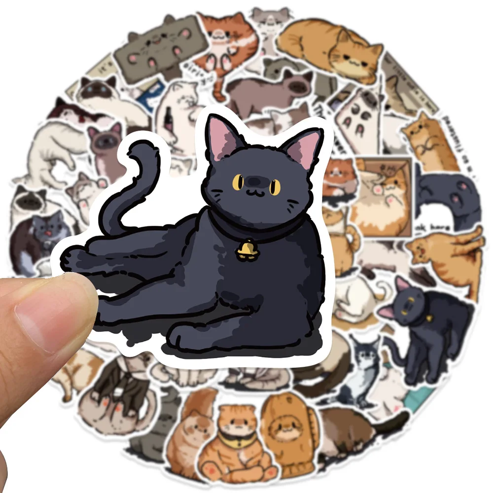 Cartoons 50 Meet Kitten Cute Stickers Notebook Mobile Phone Case Luggage Decoration Waterproof Stickers