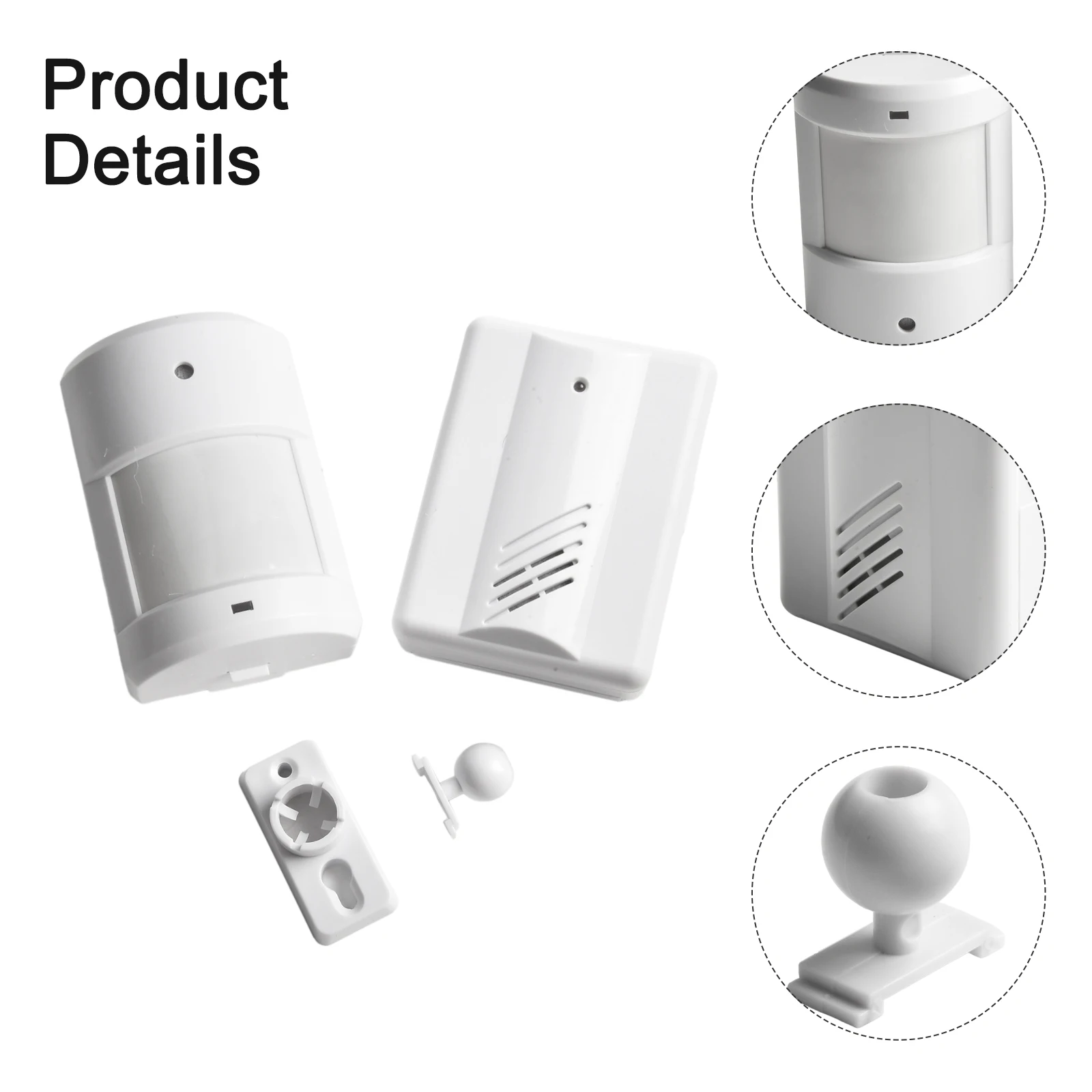 Wireless Door Chime Smart Sensor Alarm LED Light Flash Long Sensing Distance Plastic Material Wide Sensing Angle