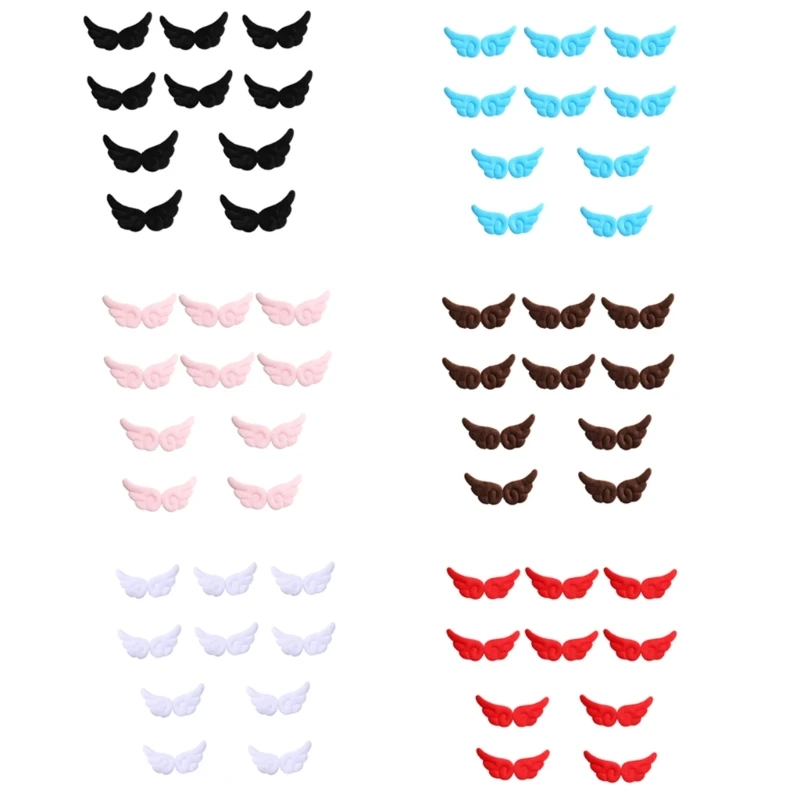 10Pairs Angel Wing Hair Clip for Girls Cartoon Headwear Hairpieces Black Alloy Hair Accessories for Stylish Outfits