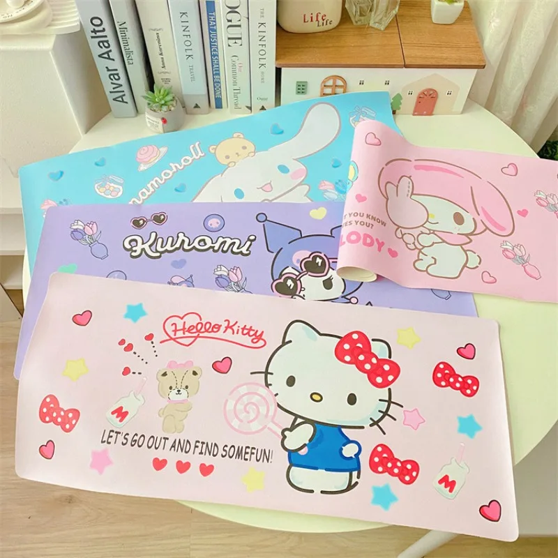 

Hello Kitty Table Mat Cute Cartoon Long Style Student Stainproof Writing Mat Desktop Decoration Women Products Student Wholesale