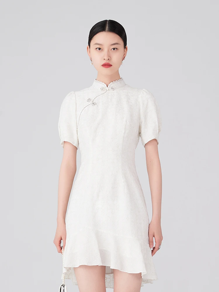 

Новое китайское улучшенное дышащее полиэстеровое платье для молодых женщин с коротким рукавом, устойчивое к пыли и ветру, для вечерних мероприятий.