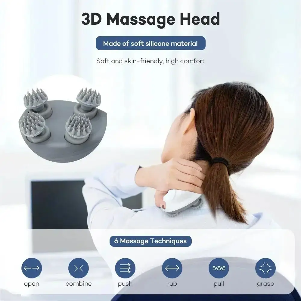 Professional Mini Smart Head Massager with Red-Light Therapy - Waterproof Design Scalp Care Device for Relaxation & Home Use