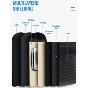 Tas Faraday untuk Pelindung Sangkar Fob Kunci Pelindung Fob Kunci Pemblokiran Sinyal RFID Mobil Kantong Anti Maling Serat Karbon Berlapis Ganda 10 tas pemblokiran sinyal penjualan terbaik - №