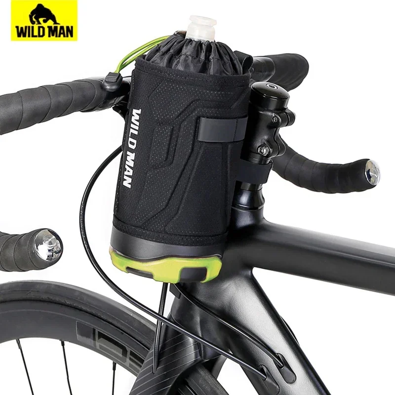 

WILD MAN Hard Case Bicycle Bag Adjustable Drawstring Reflective Mark Water Bottle Bag Water Cup Kit Scooter Hanging Bag