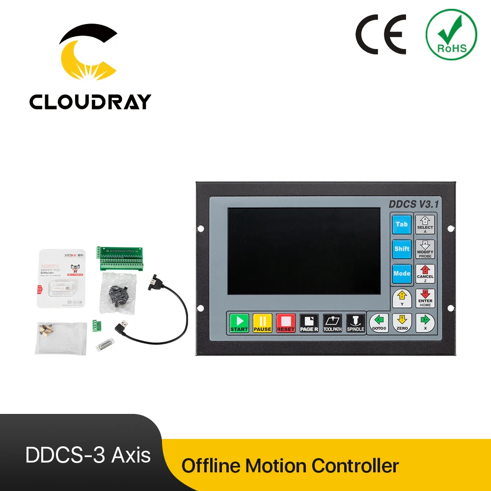 Cloudray  DDCSV3.1 Standalone Offline Motion Controller Supports 3Axis with USB Interface 3 languages for CNC