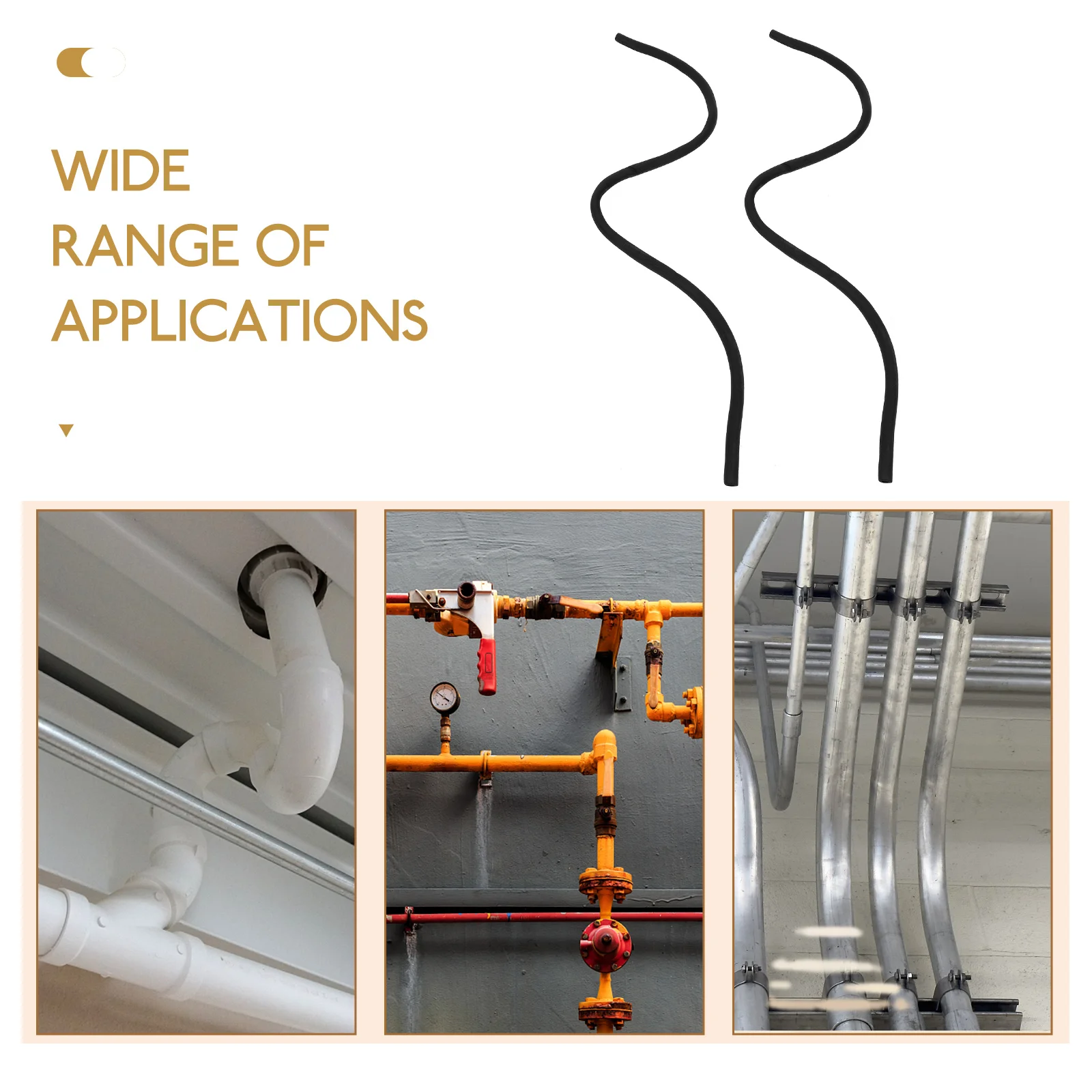 

2pcs Pipe Insulation Sponge Tube Black Winter Outdoor Sun Protection Wrap Covers Anti Freeze Drainage Accessories