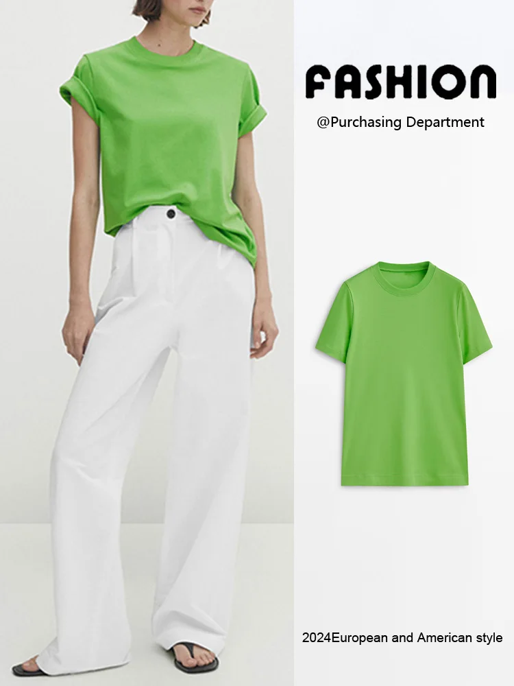 Novo verão cseta fena simples confortável puro aodão ombro em torno do pescoço manga curta estilo de deslocamento so...