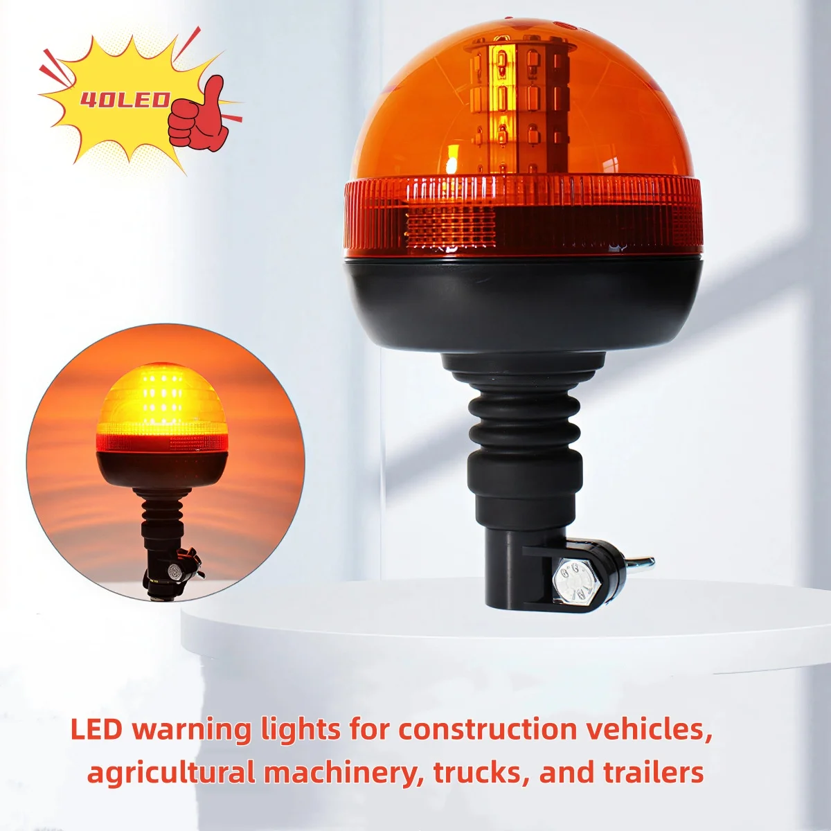 12-24V 40 LED Warning Lights for Construction Work Vehicle Agricultural Machinery Truck Trailer