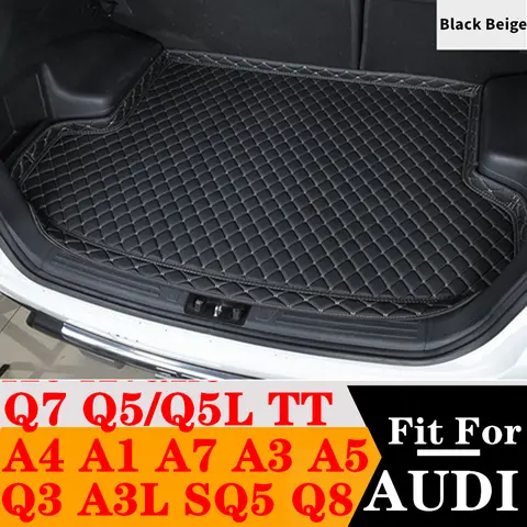 아우디 Q3 SQ5 TT Q7 A1 A3 A3L A7 A4 A5 Q5 Q8 Q5L A6 Avant 맞춤형 테일 부츠 트레이 패드 후면 카고 라이너 용 하이 사이드 자동차 트렁크 매트