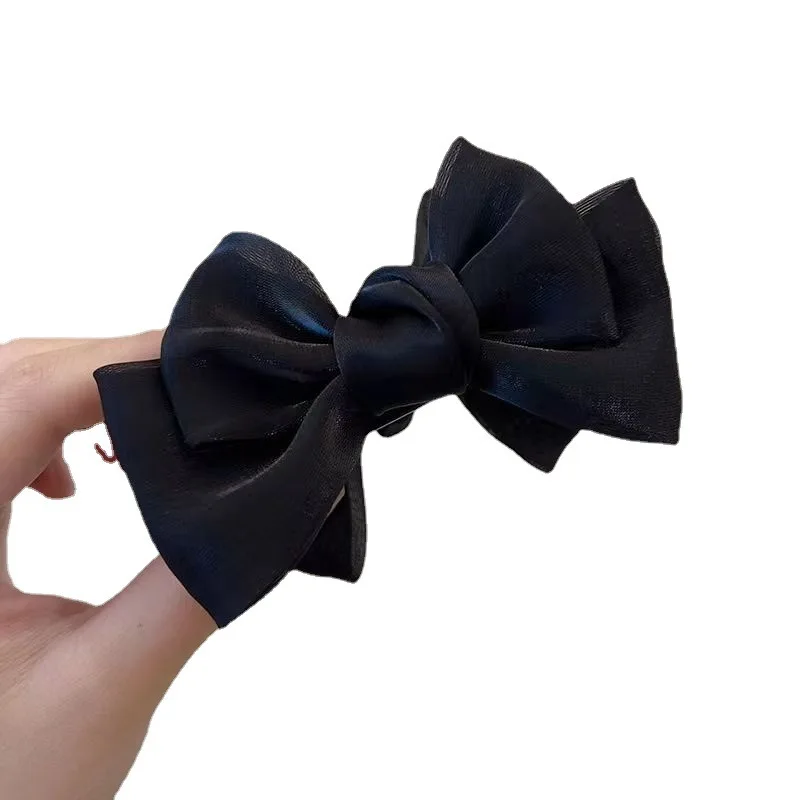 Elegant Bow Tie Hair Claws Clips Colored Ribbon Barrettes Hairpins For Girls Bun Women Hair Ponytail Clip Accessories Headwear