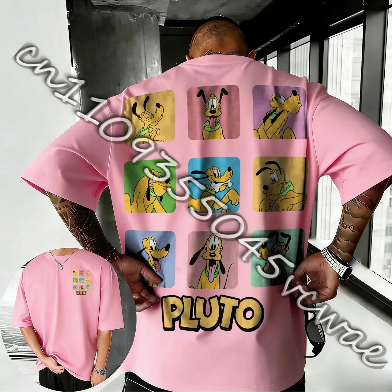 

НОВИНКА 2026 года, летняя футболка с рисунком Диснея Плуто, мужская модная хлопковая качественная повседневная свободная футболка с короткими рукавами, классическая унисекс
