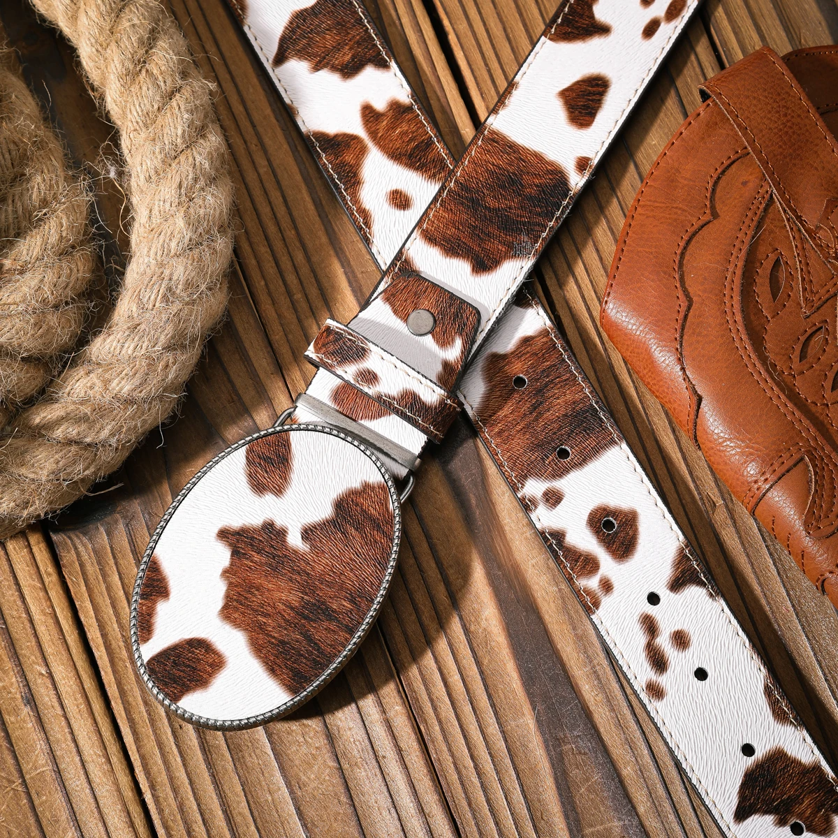 Ein lässiger und retroer Gürtel, ein Taillenaccessoire für Kleidung im Western-Stil, Metallschnalle, PU-Gürtel, geeignet für Männer und Frauen. – Detail 9