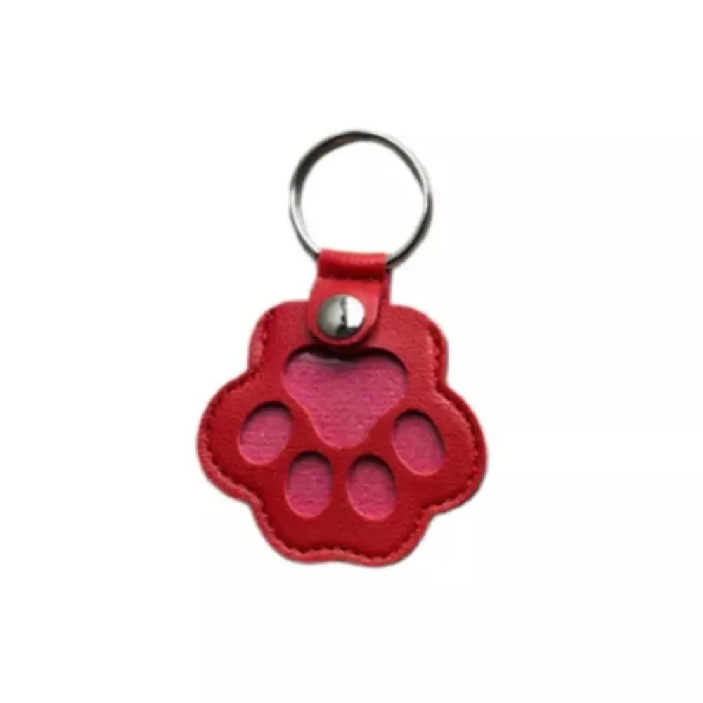 Moda bonito gato garra chaveiro gatinho criativo pet saco de armazenamento de pêlos filhote de cachorro couro do plutônio cães pata pingente unisex