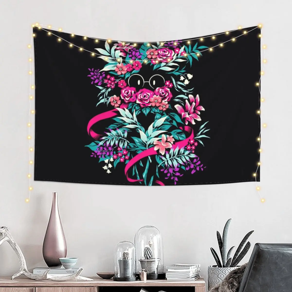 Deltarune Spamton Merch Ralsei Floral\t Tapestry Bedroom Decor Cute Room Things Tapestry