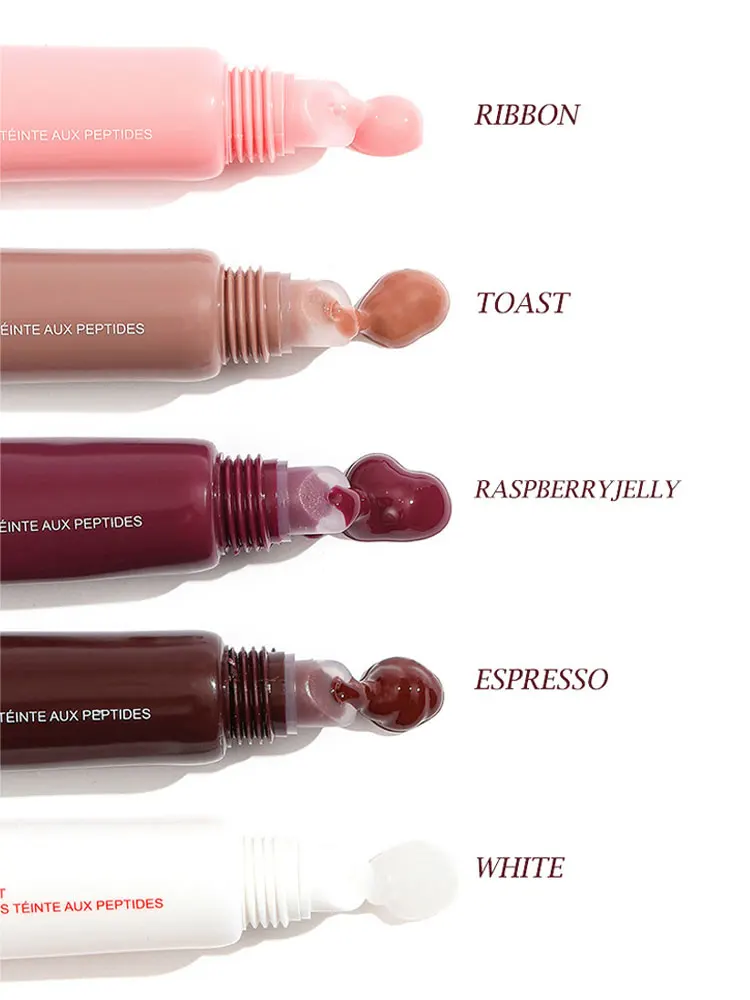 Bálsamo labial brillante de 5 colores, bálsamo labial hidratante, aceite de gelatina líquida, tinte labial, azúcar marrón, Rosa cereza, maquillaje de labios