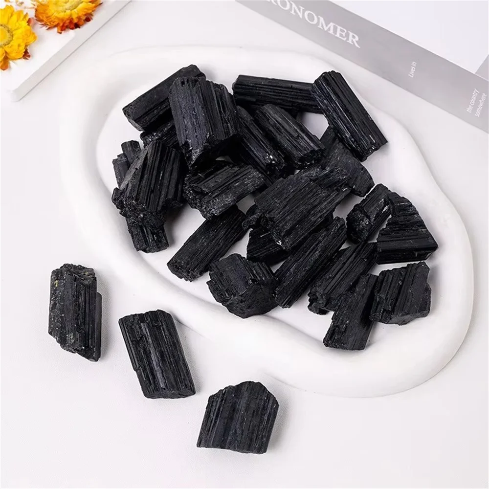100% bolsa de piedra de turmalina negra áspera natural, cristal original, turmalina negra, roca, fabricación de joyas DIY