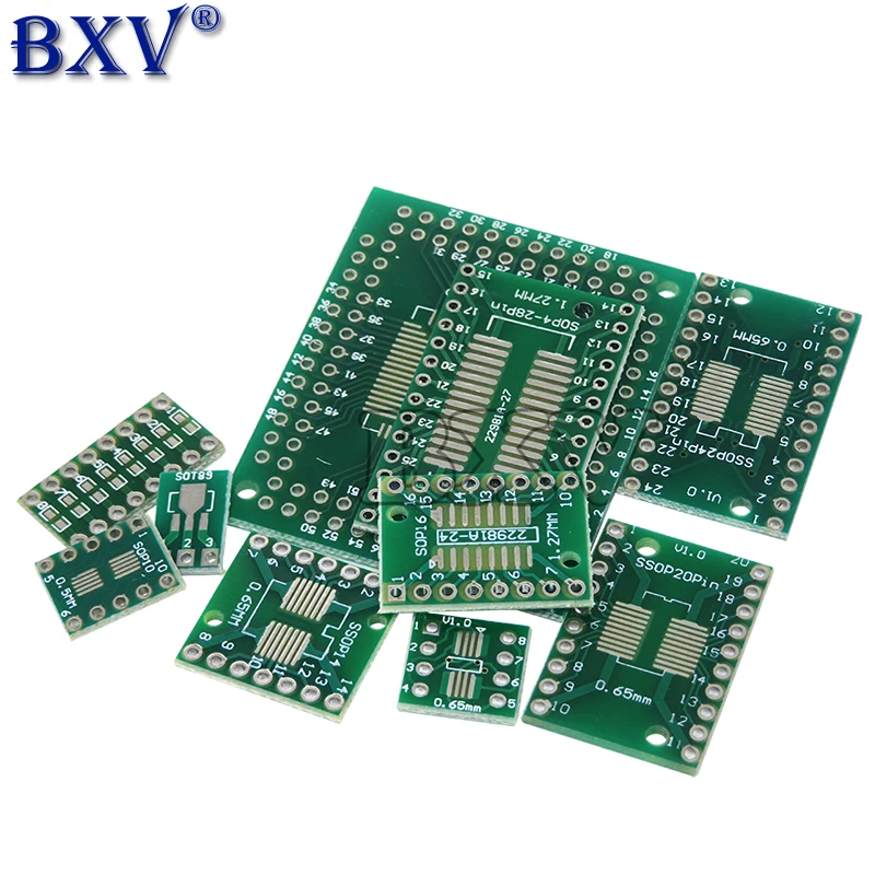 10PCS PCB Board SMD Turn To DIP Adapter Converter Plate SOP 8/16/14/20/24/28P SOT89 SOT23 SOT223 TO DIP SOP/MSOP/TSSOP New