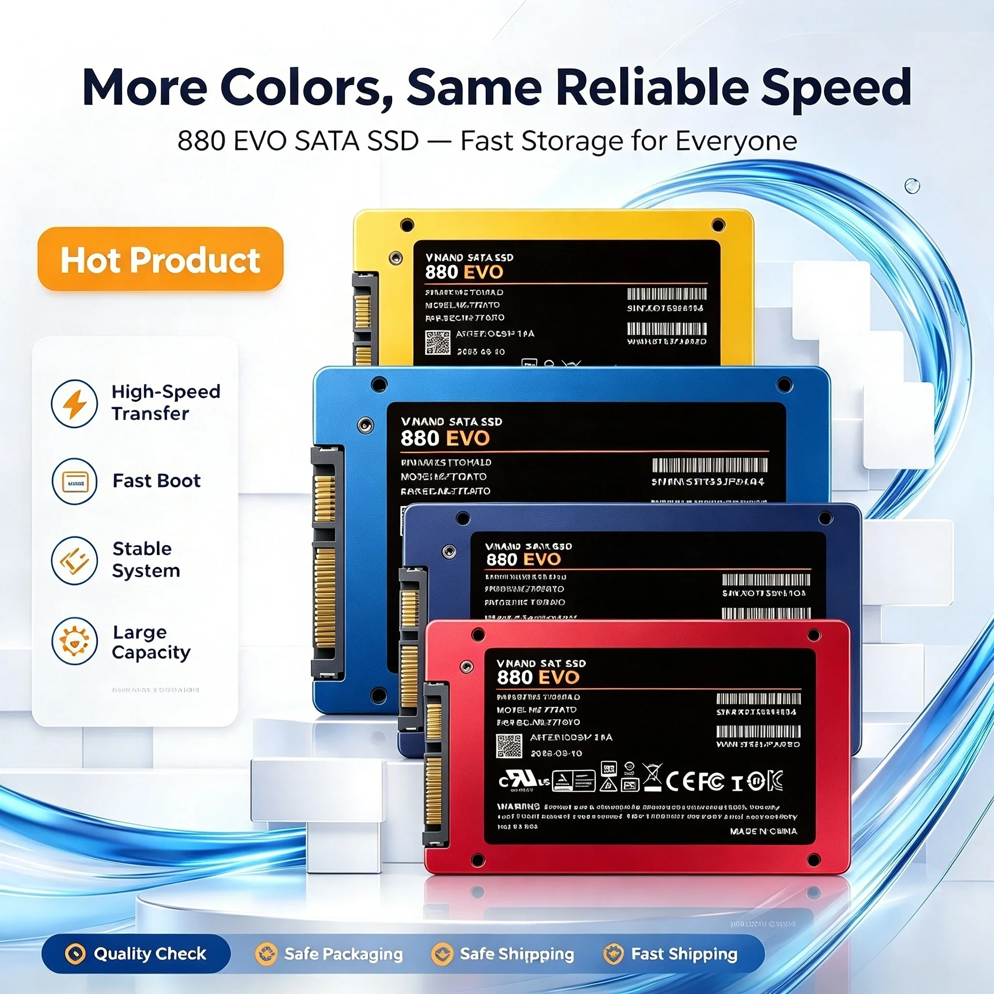 880 EVO SSD 4TB2TB  SATA III 2.5-Inch Built-in Solid State Disk TLC 4K Quick Speed Storage for Laptop Desktop Microcomputer Game