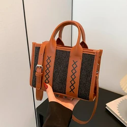 Fashion PU Leather Patchwork Women's Handbag 4 Colors Square Crossbody Bag for Women Trend 2024 Shoulder Bags Sac De Luxe Femme