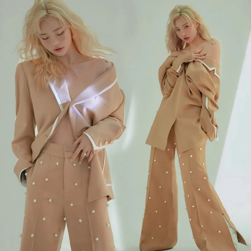 

Fashionable Women's Suiting Photography Costume Studio Art Portrait Personal Image Photography Clothes New Arrival Ear Suon