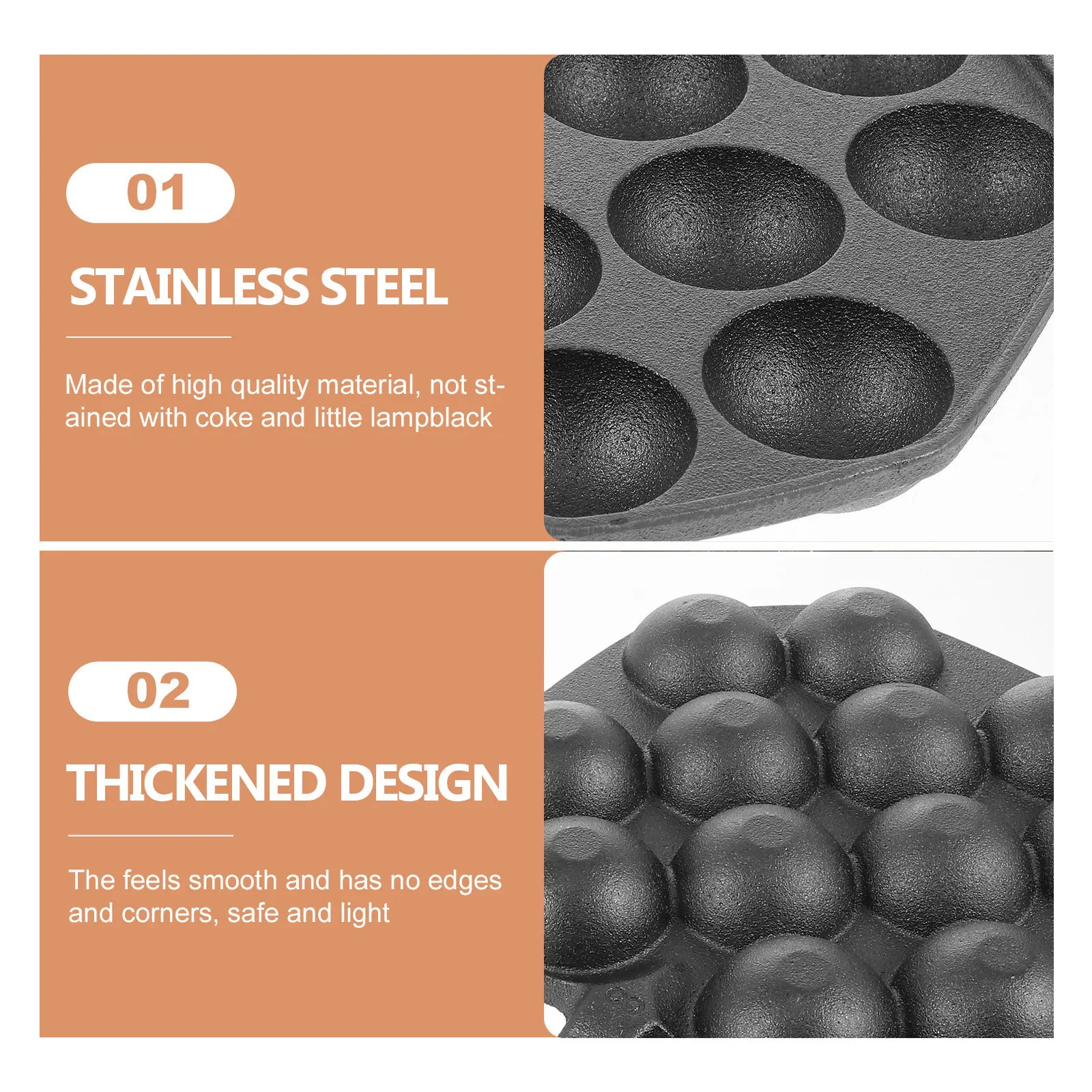

Wear-Resistant Rust-Proof Non-Stick For Home Outdoor Barbecue Restaurant Use Quail Egg Baking Tray Kitchen