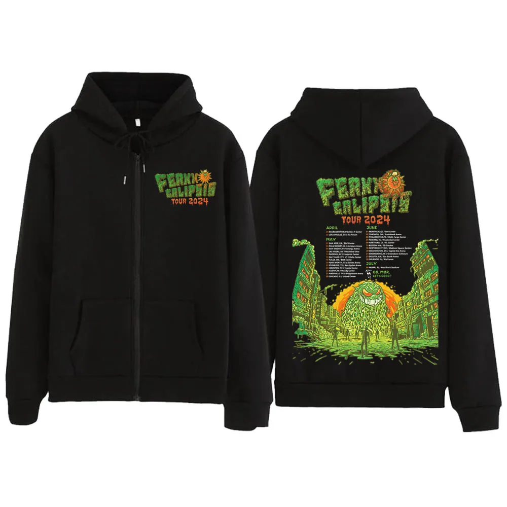 FELIZ CUMPLEANOS Feid Zipper Hoodie FerxxoCalipsis Tour 2024 zip up hoodies Long Sleeve Graphic Men Women Sweatshirt Y2K Clothes