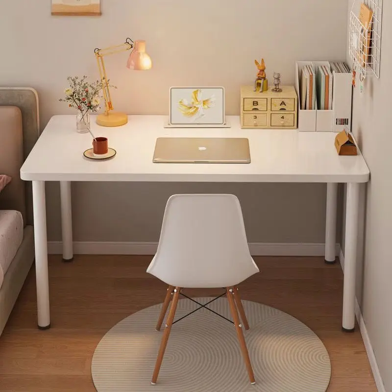 Simple White Ins‑Style Computer Desk, Small Home Study Desk for Girls & Students, for Bedroom Rental Apartment