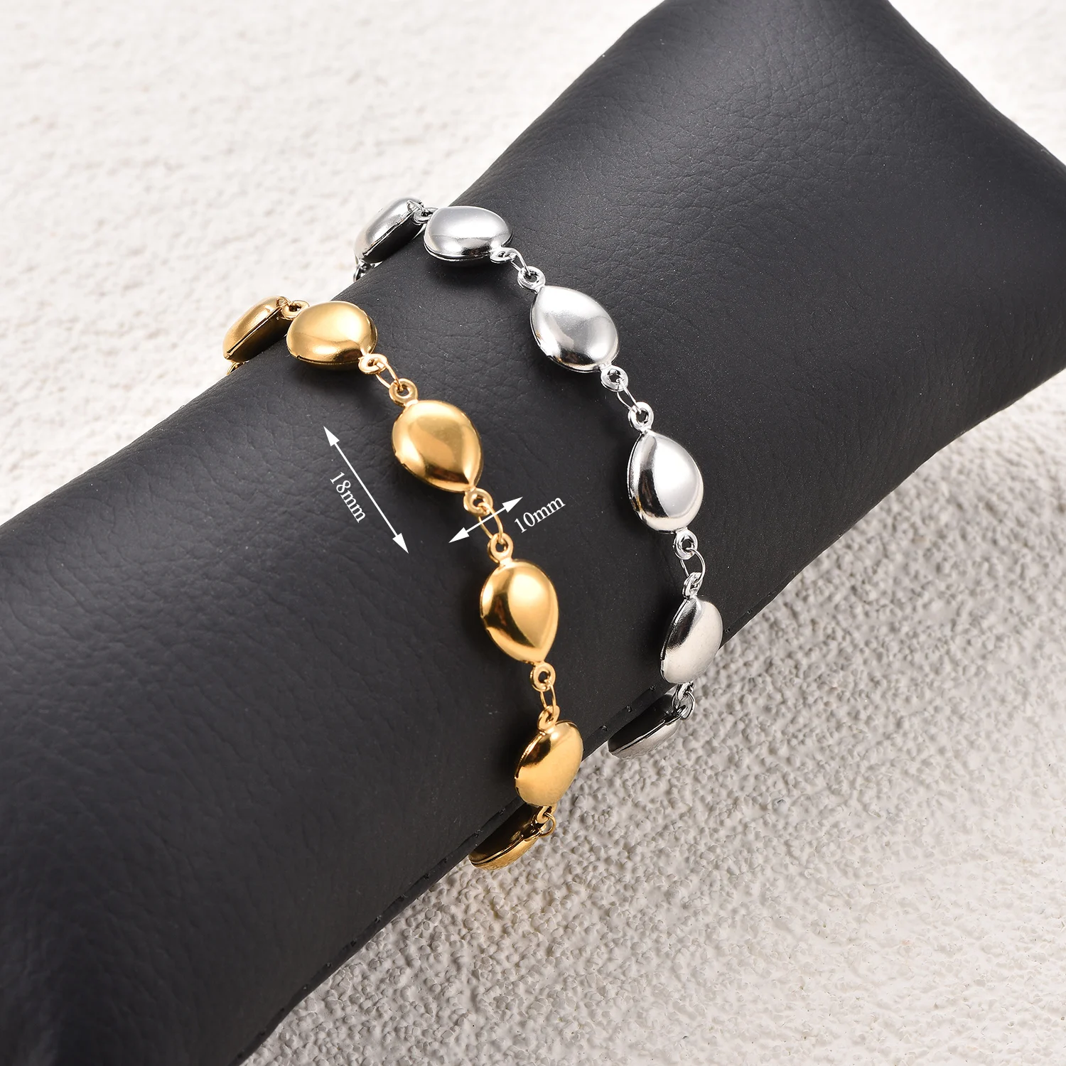 Kreatives Personalisiertes Rundes Armband aus Edelstahl, Wasserdichtes Fußkettchen, Modischer Trendschmuck für Frauen – Detail 5