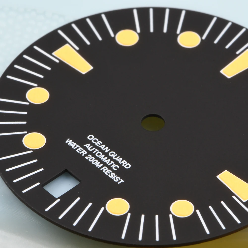 HEIMDALLR Watch Dial 28.5mm Watch Dial 3.0 O'clock Dial Orange Super Luminous Watch Accessories for NH35/36 Movements Watch Dial