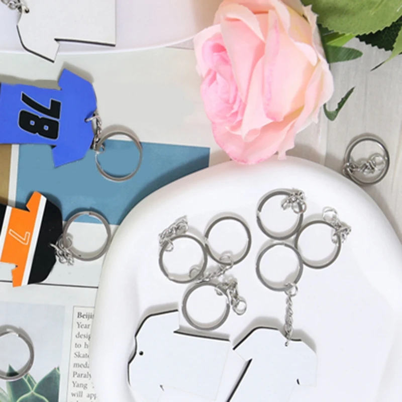 72Pcs Sublimation Keychain Blanks Bulk Kit - Sublimation Blanks Keychain Set With White Protective Film - MDF Sports Keychain