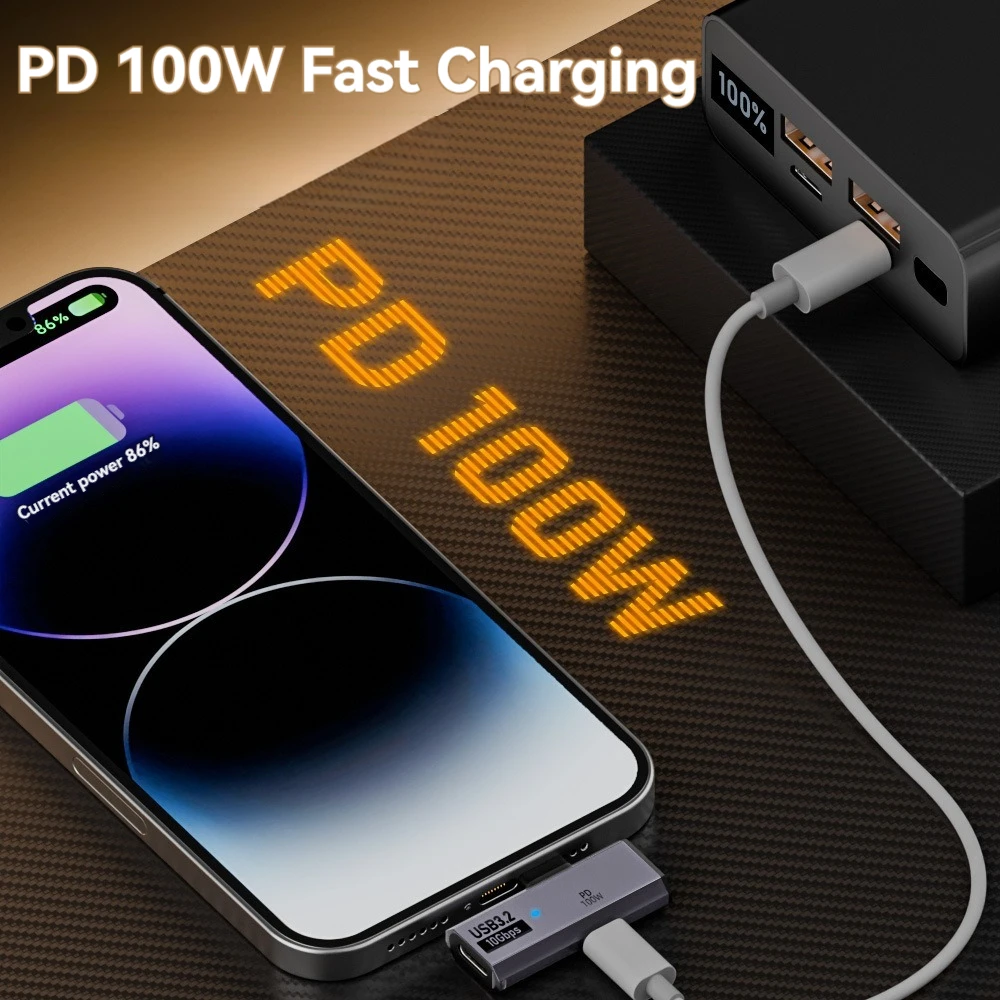 USB C 10Gbps Data Transfer Adapter with 100W PD Fast Charging Type-C Headphone Charger Splitter for Laptop Mobile phones