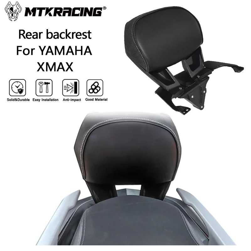 

MTKRACING Rear backrest For YAMAHA XMAX 2017-2022 Motorcycle Rear Passenger Seat Back Rest Cushion Pad Tailstock Backrest