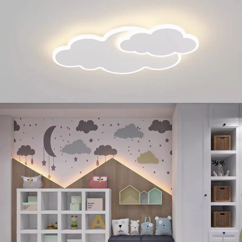 White Cloud Lamp LED Children\'s Room Ceiling Light Minimalist Modern Warm Baby Room Nursery Boy Girl Bedroom Cloud Ceiling Lamps