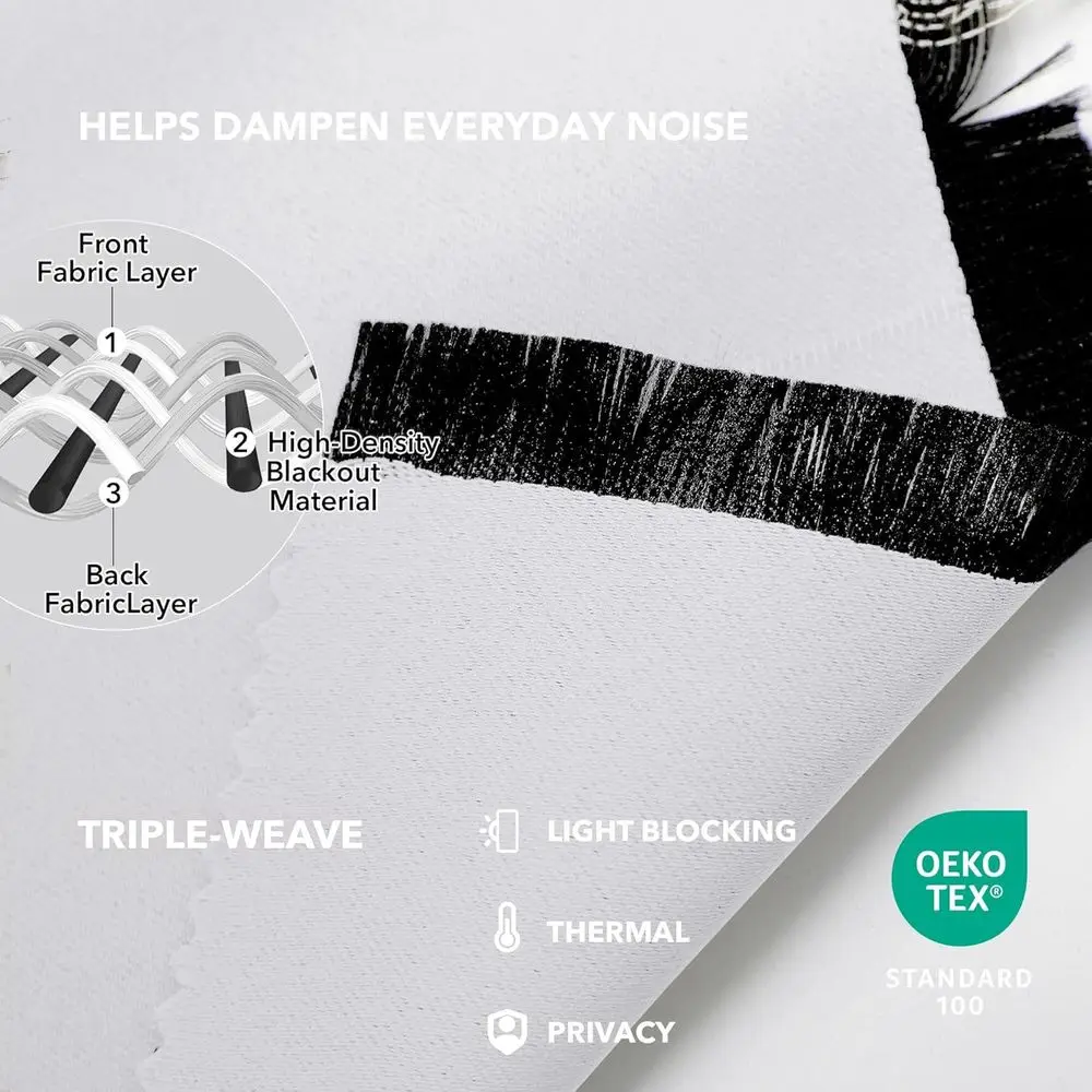 Cortinas opacas con aislamiento térmico, blanco estrella, 70 ancho x 95 l, juego de 2 paneles, diseño de pestaña trasera, lavable a máquina, ideal para dormitorios