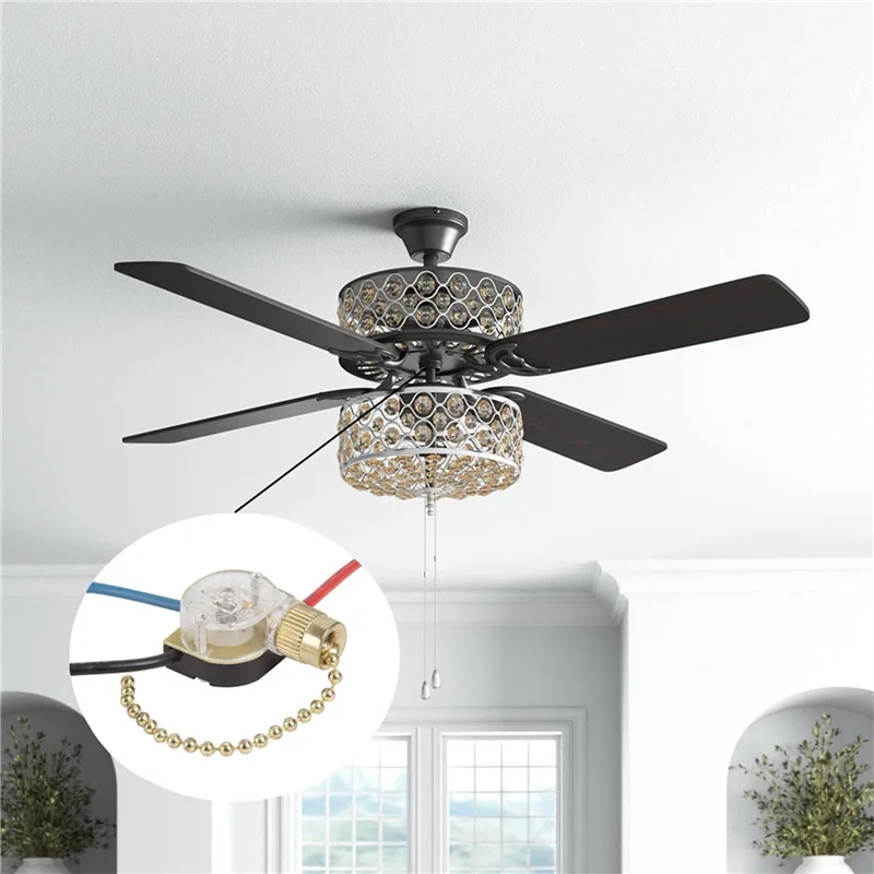 M11K-6Pack Ceiling Fan Light Switch ZE-110 Fan Switch 3 Way Speed Fan Switch Ceiling Pull Chain Switch Replacement