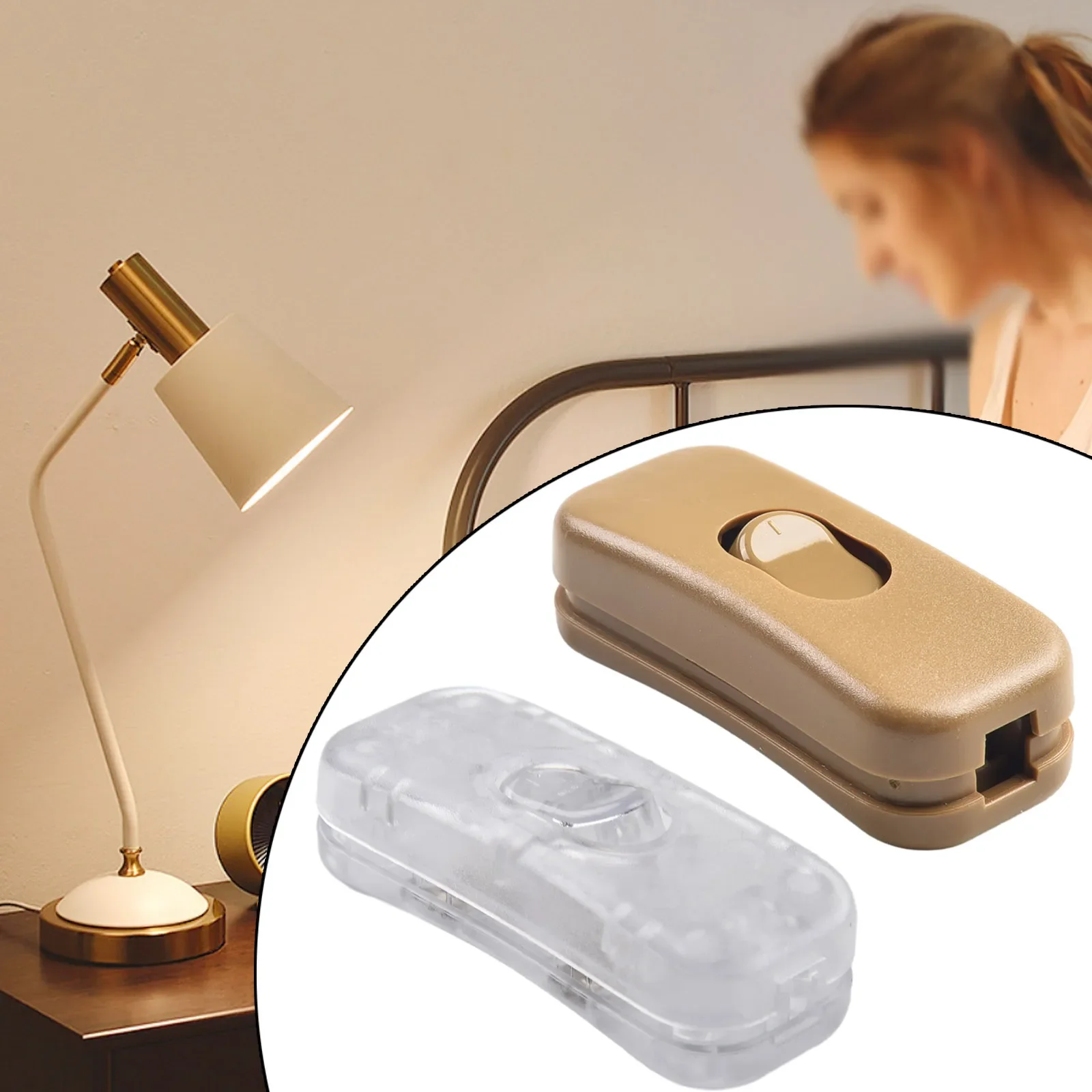 Joli à bouton-poussoir marche/arrêt en ligne, câblage de lumières LED de table, interrupteur électrique à bascule, noir, blanc, transparent, 303 V, 3A, 1PC, 250