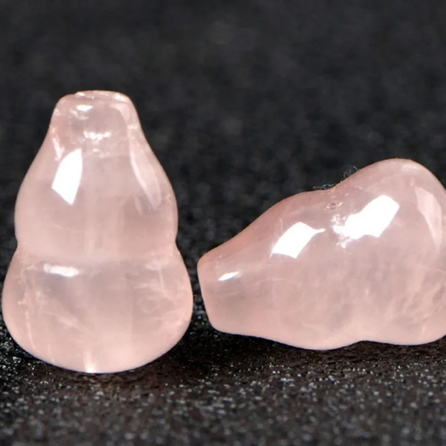 5A Natural Madagascar Rose Quartz Gourd Single Bead DIY Beads Crystal Jewelry Making