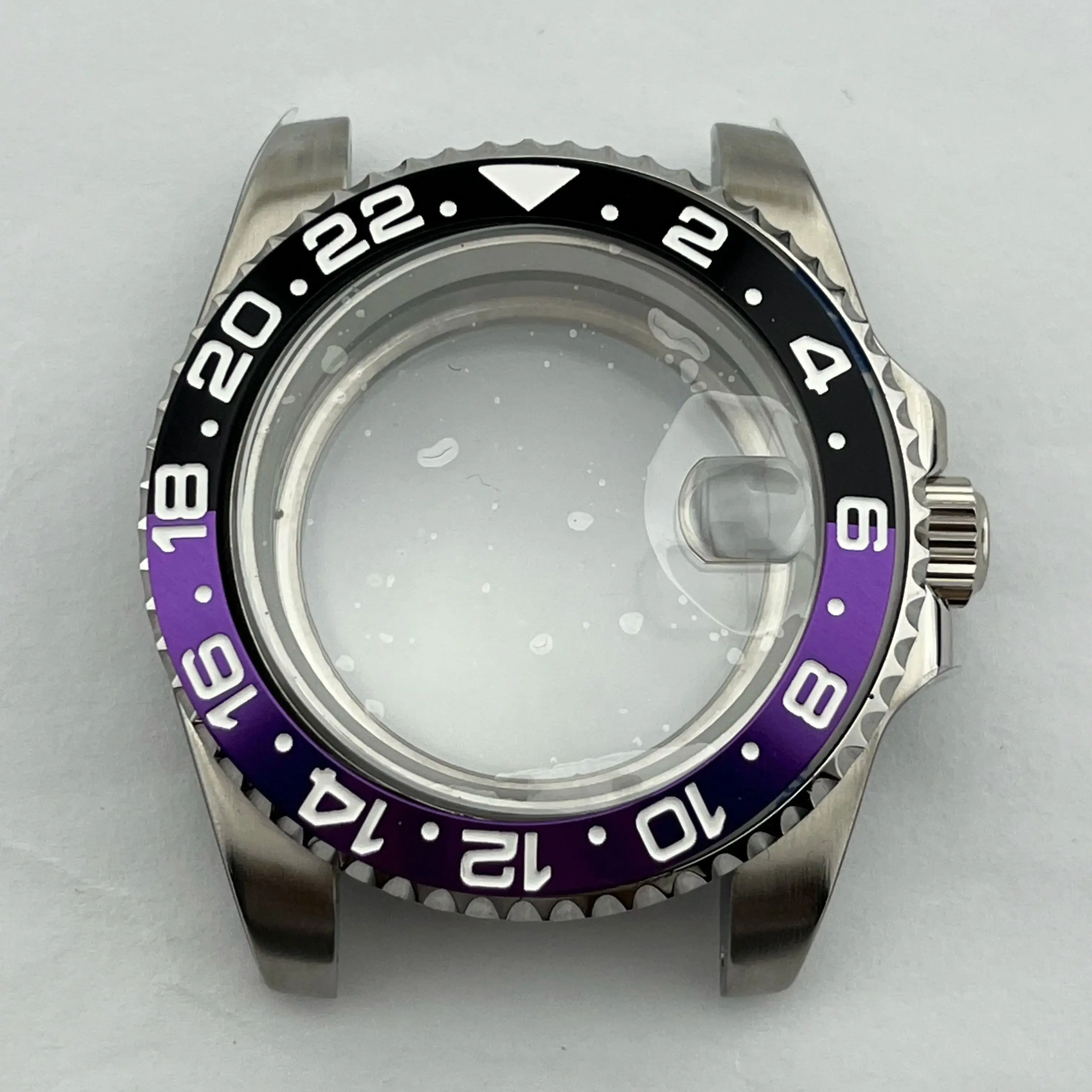 حافظة ساعة بتوقيت جرينتش 40 ملم، إطار سيراميك، مناسبة لحركات NH35، NH36، ETA2824، 2836، من الفولاذ المقاوم للصدأ.