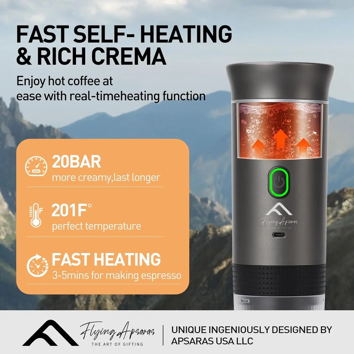 ماكينة صنع القهوة المحمولة للسفر، ماكينة اسبريسو محمولة، ماكينة اسبريسو صغيرة 20 بار، ماكينة صنع القهوة للسفر 3 في 1 مع شركة أرضية